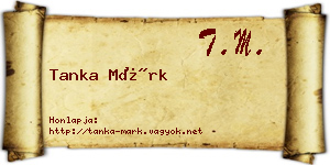 Tanka Márk névjegykártya